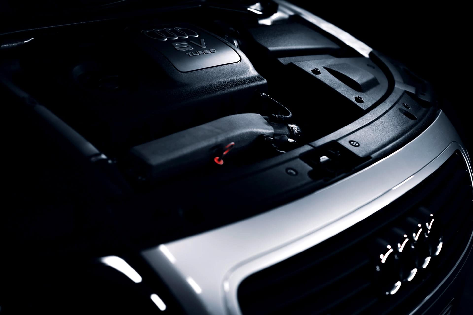 High-quality image of an Audi V8 turbo engine showcasing luxury automotive engineering and performance. Perfect for car enthusiasts and automotive branding.